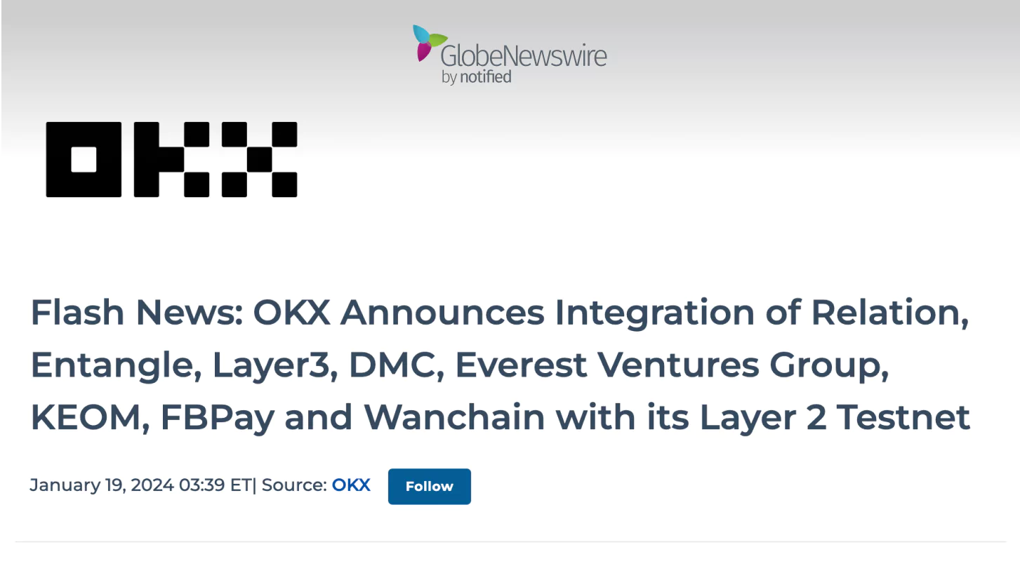 OKX Announces Integration of Relation, Entangle, Layer3 ...